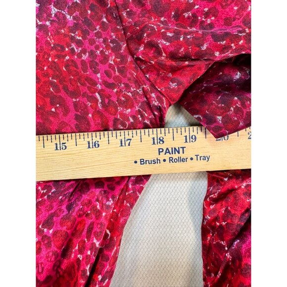 Victoria's Secret Womens Leopard Print Robe XS/S Satin Red Collar & Belt - Picture 7 of 15